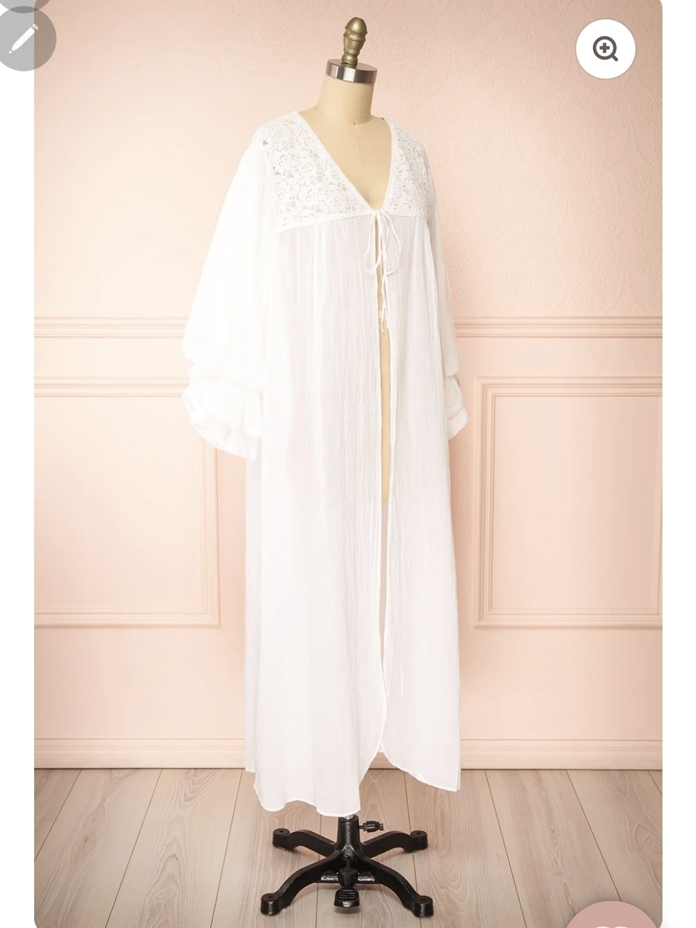 April Cornell Cindy Duster Robe Dressing Gown White - Picture 3 of 4